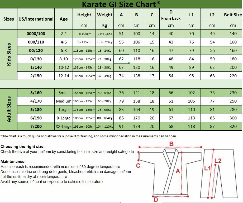 Karate Uniforms White PolyCotton Martial Art 8oz Gi New with belt Kids Unisex