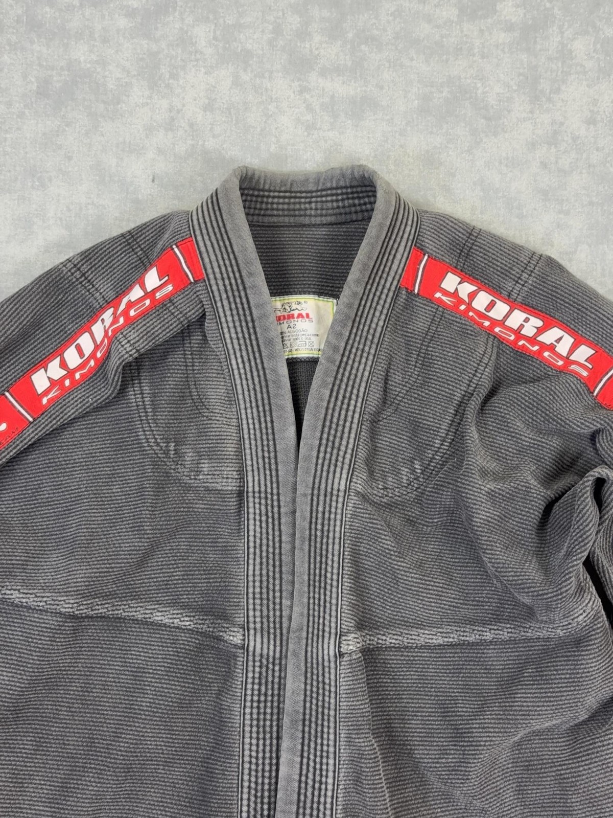 Koral BJJ Gi Jacket Kimono Top A2 Medium Gray Mens Adult Jiu Jitsu Training