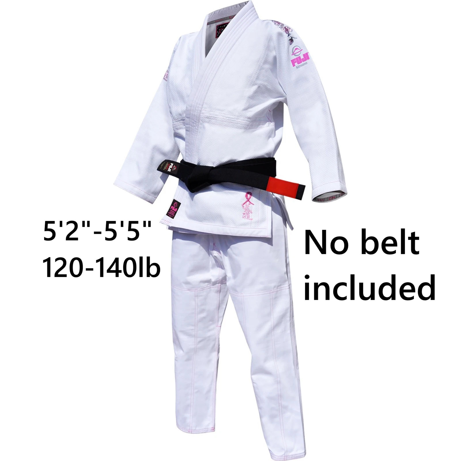 Gi Uniform Fuji IBJJF White & Pink 5’2″-5’5″ 120-140lb Womens M(W1) Jui-Jitsu