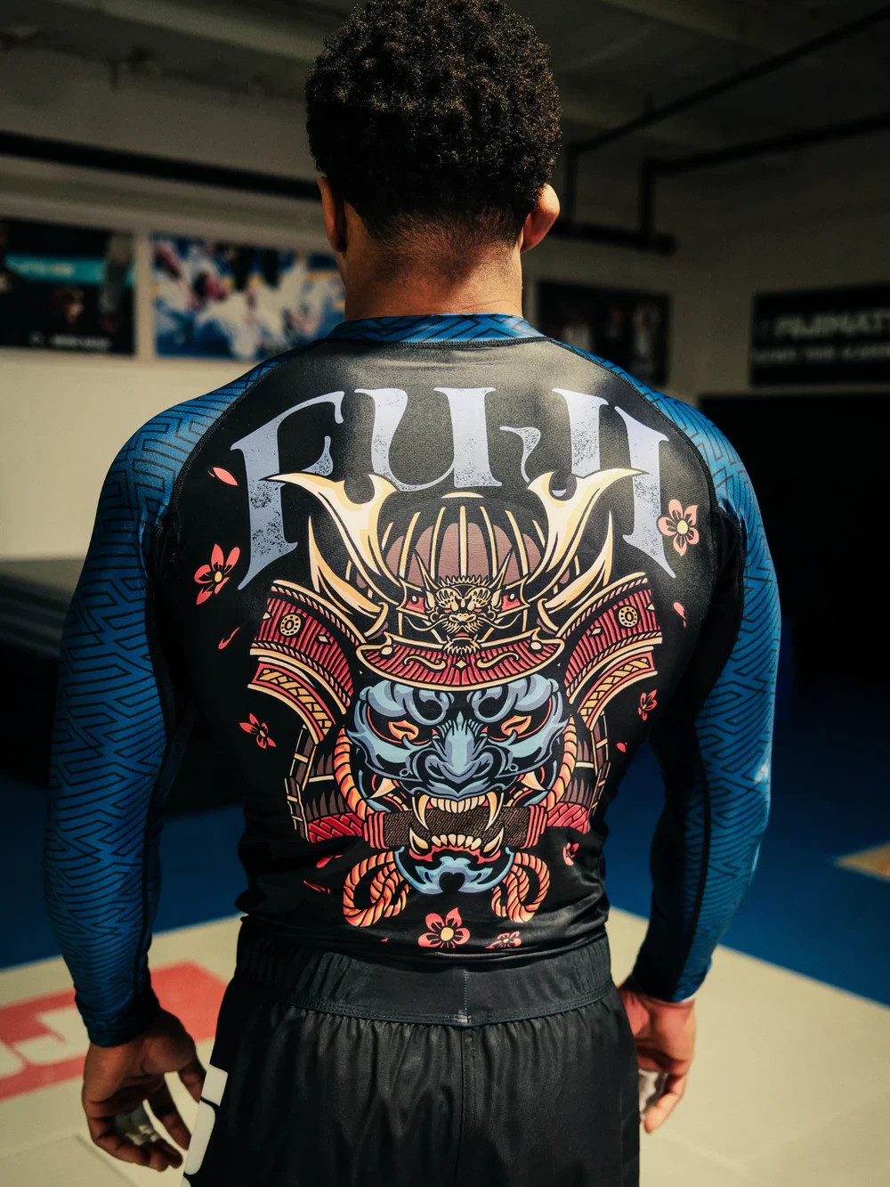 Fuji Oni Samurai Flex Lite Mens MMA BJJ Jiu Jitsu LongSleeve LS Rashguard – Blue