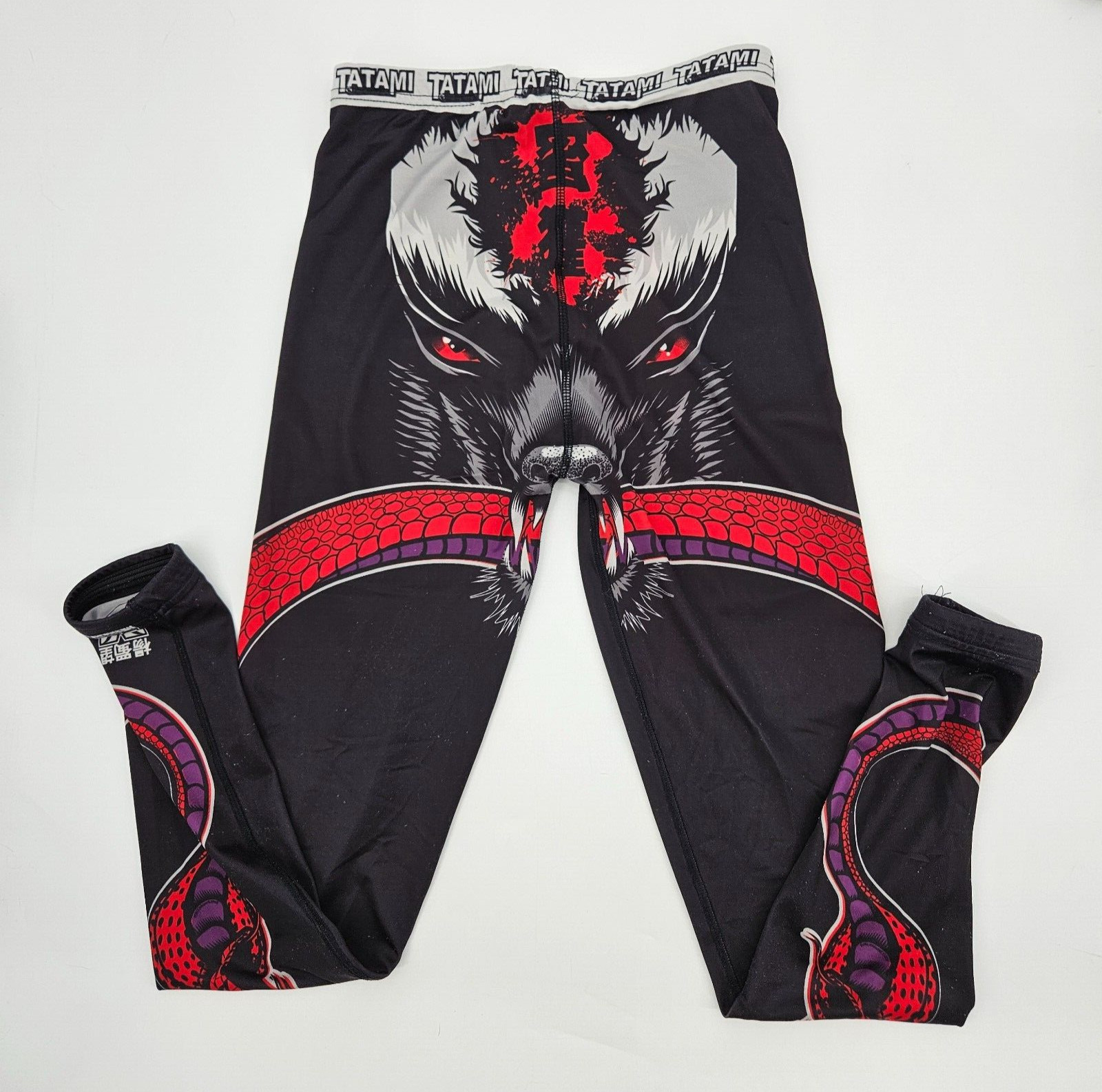 Tatami Fightwear Honey Badger Spats Size Medium Grappling Tights Stretch