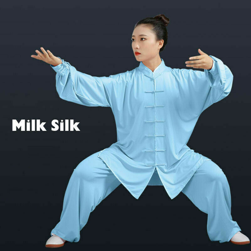 Chinese Tai Chi Kung Fu Uniform Milk Silk Martial Arts Uniform Wushu Taiji Suit