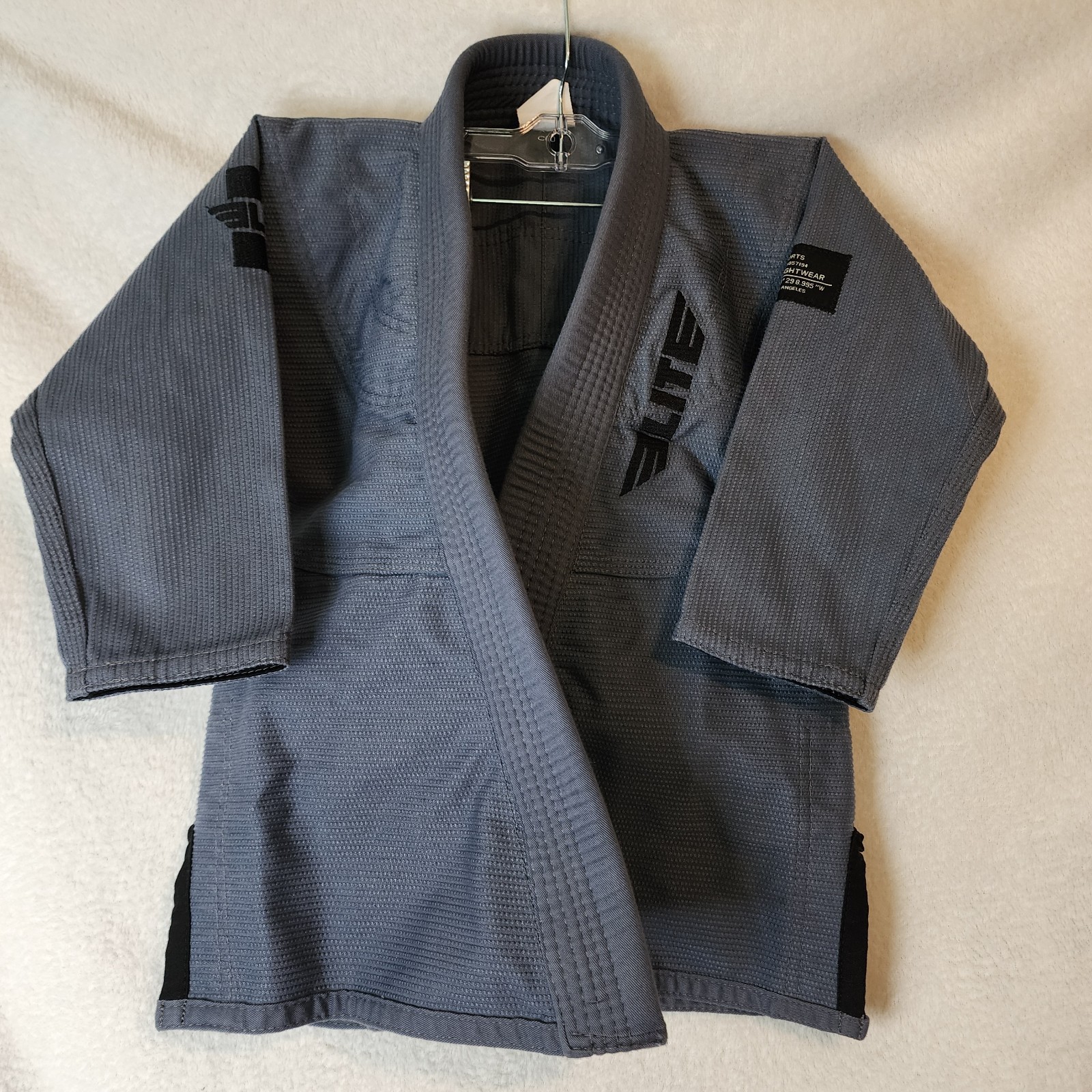 Elite Kids Uniform & Belt Gray Brazilian Jiu Jitsu Martial Arts Boxing Size C00