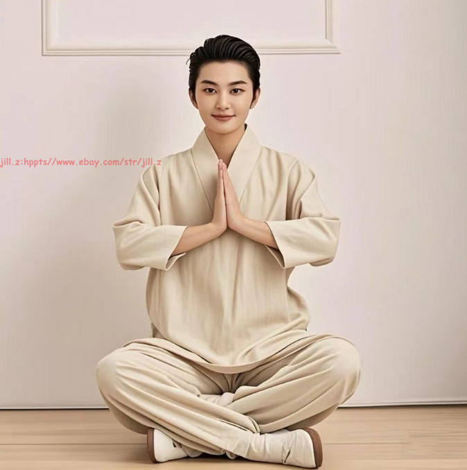 Women Men Meditation Monk uniform Chinese Style Lay Zen Kung Fu Tai Chi Suits