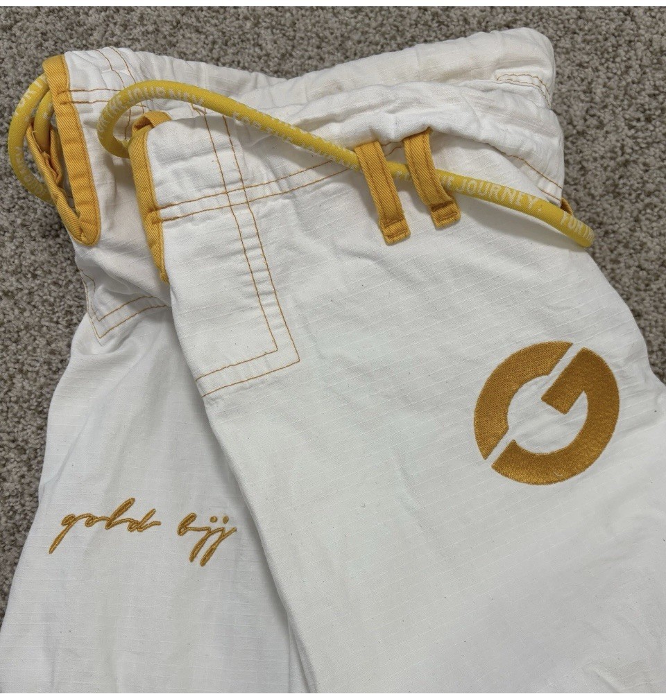 Gold BJJ Gi Jiu Jitsu White Ripstop Pants A3 MMA Martial Arts Kimono Aeroweave