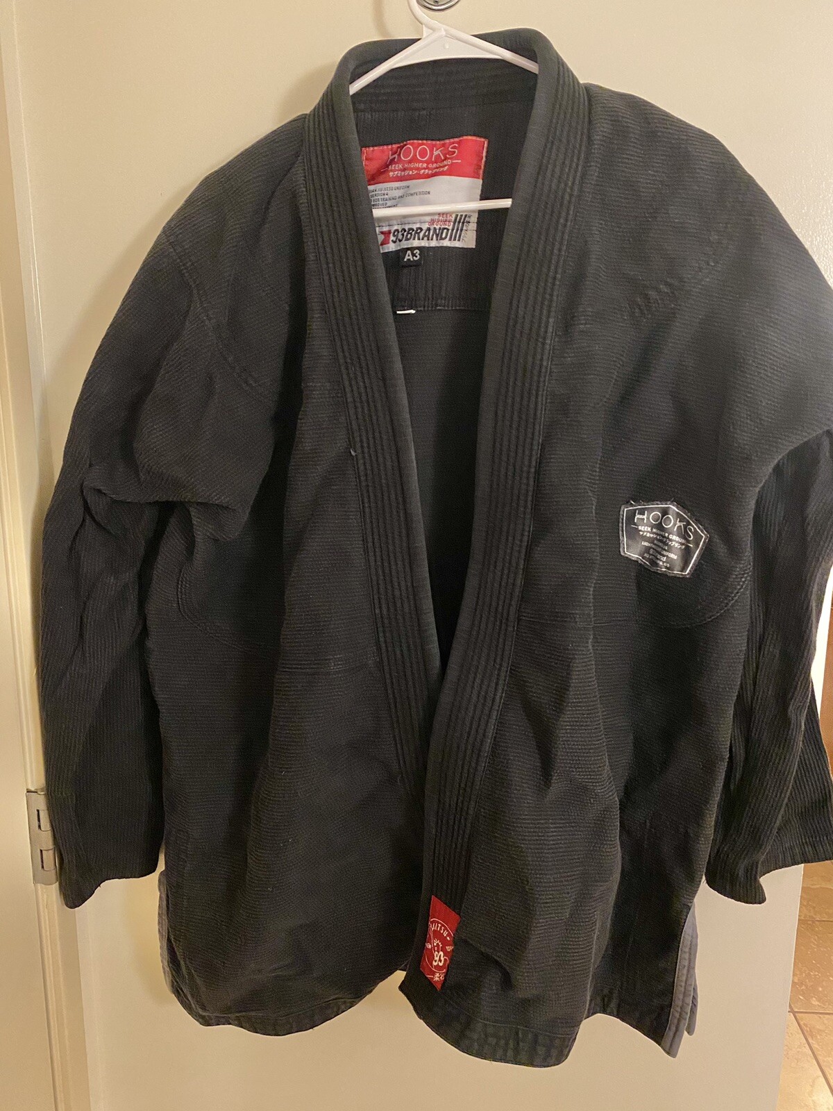 93 Brand HOOKS Seek Higher Ground Brazilian Jiu Jitsu Black A3 Gi Renato Canuto