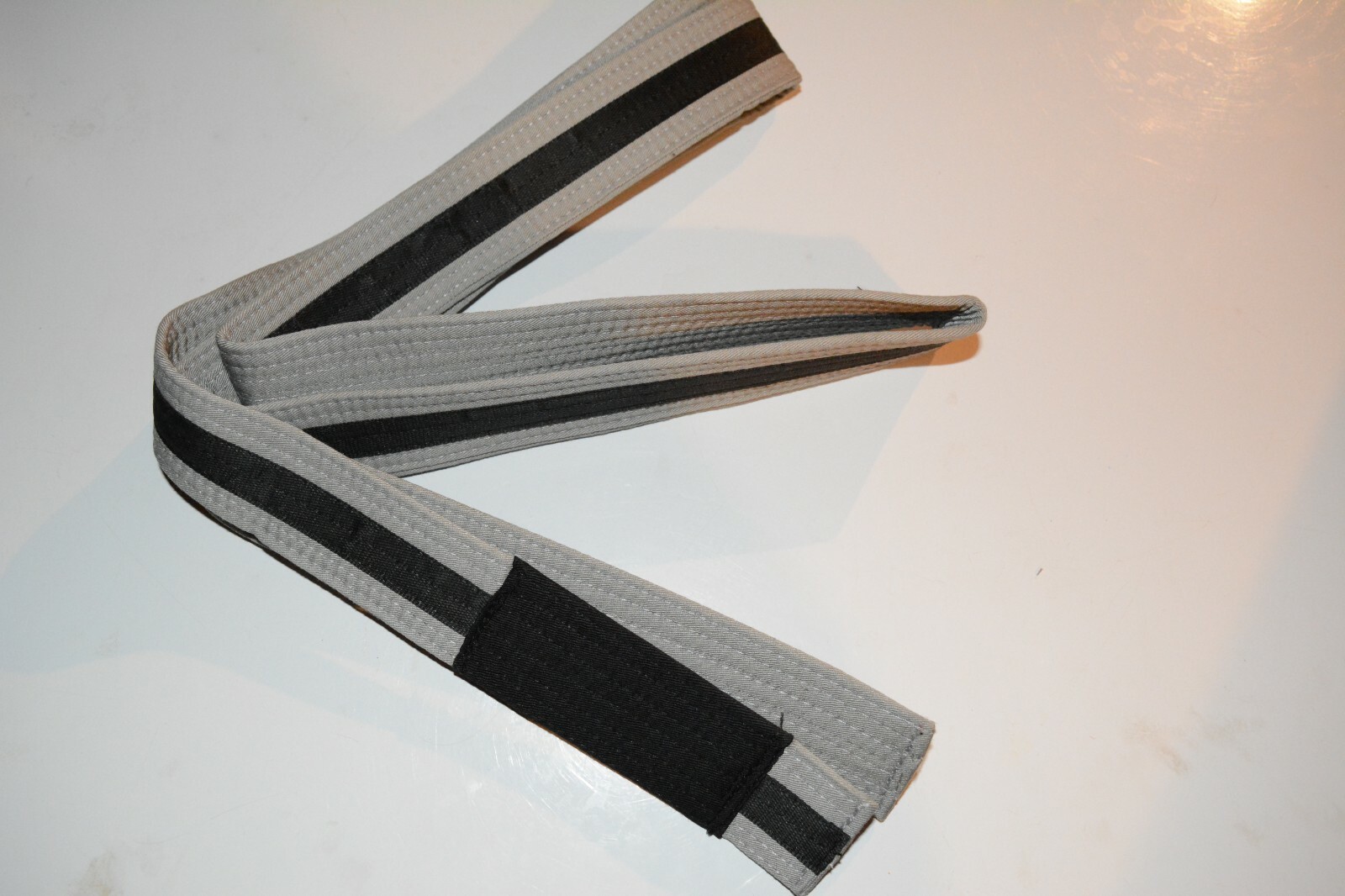 Youth Brazilian Jiu Jitsu Belt Kid BJJ Grey/Black Belt Size M 100% Handmade