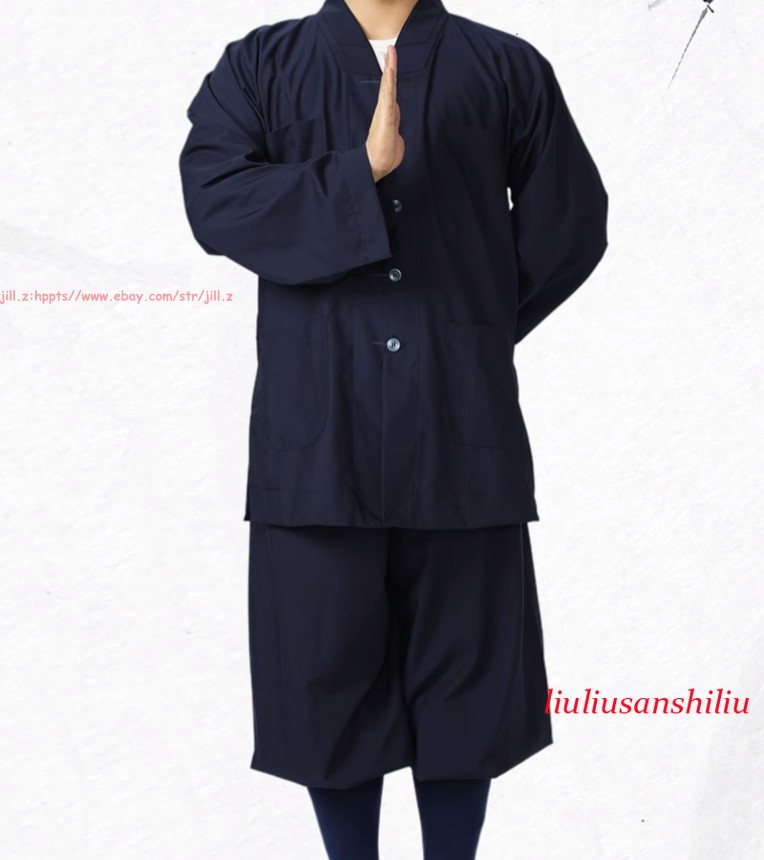 High Quality Casual Suits Buddhist Monk Religion Sets V-Neck Shirt+Pant Uniform
