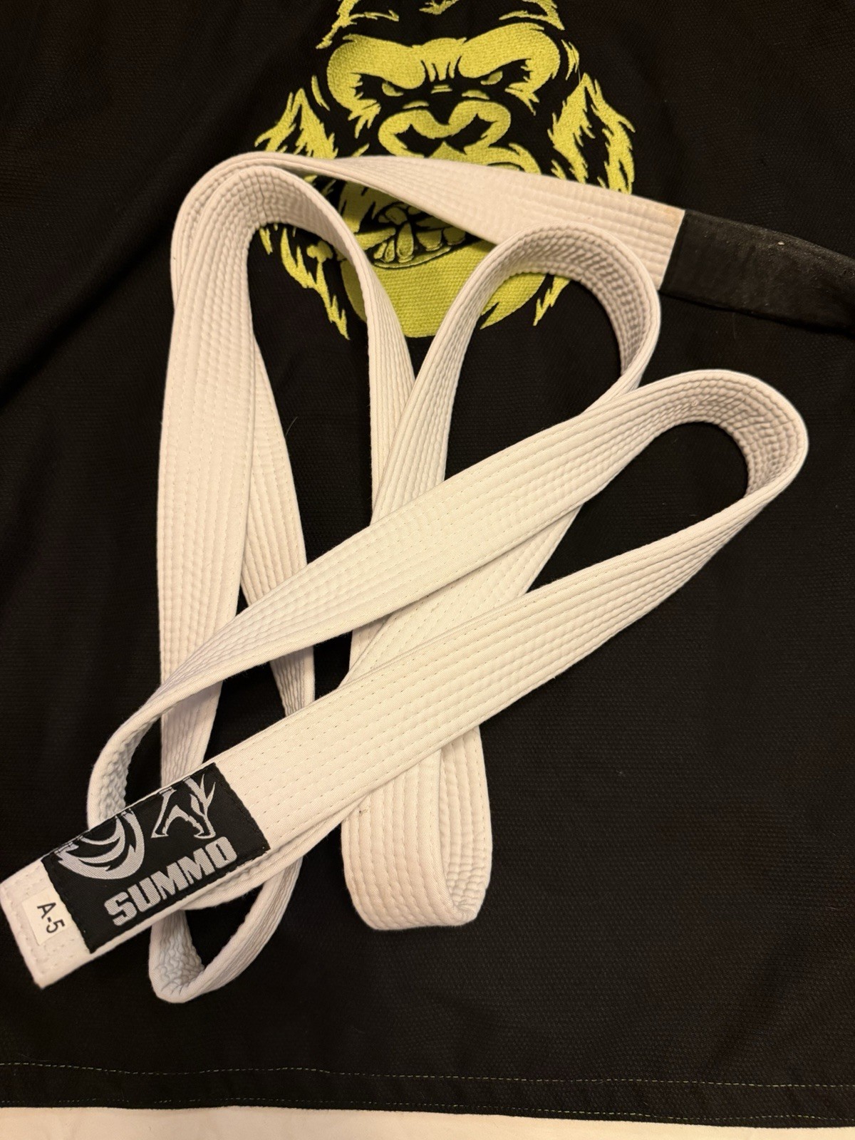 Summo Sports Kong Brazilian Jiu Jitsu BJJ Gi Black Green Size A-5 With Belt EUC