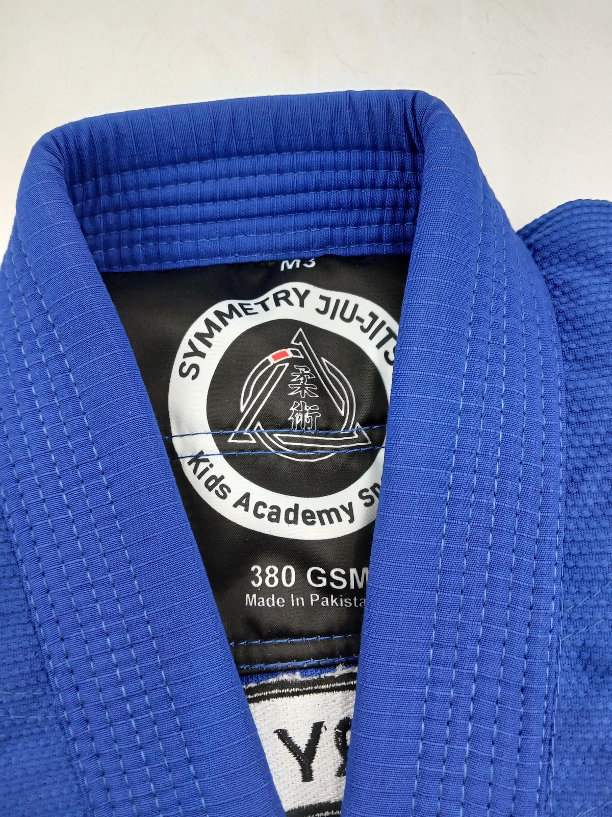 Symmetry Jiu-Jitsu Academy Gi Uniform Boys M3 Blue BJJ Training 380 GSM New