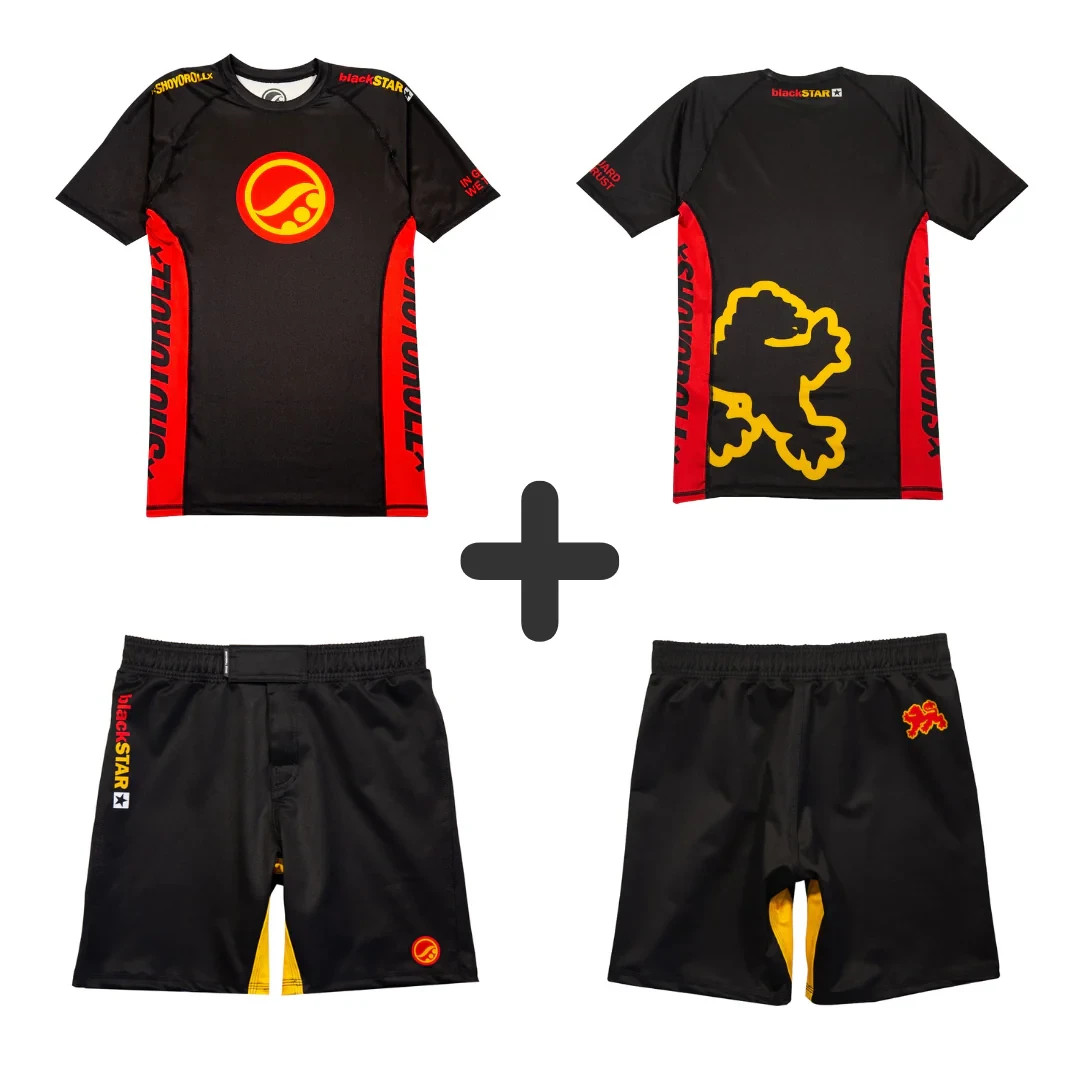 Shoyoroll Batch #146 BlackSTAR Retro Rash guard SS & MMA Shorts set