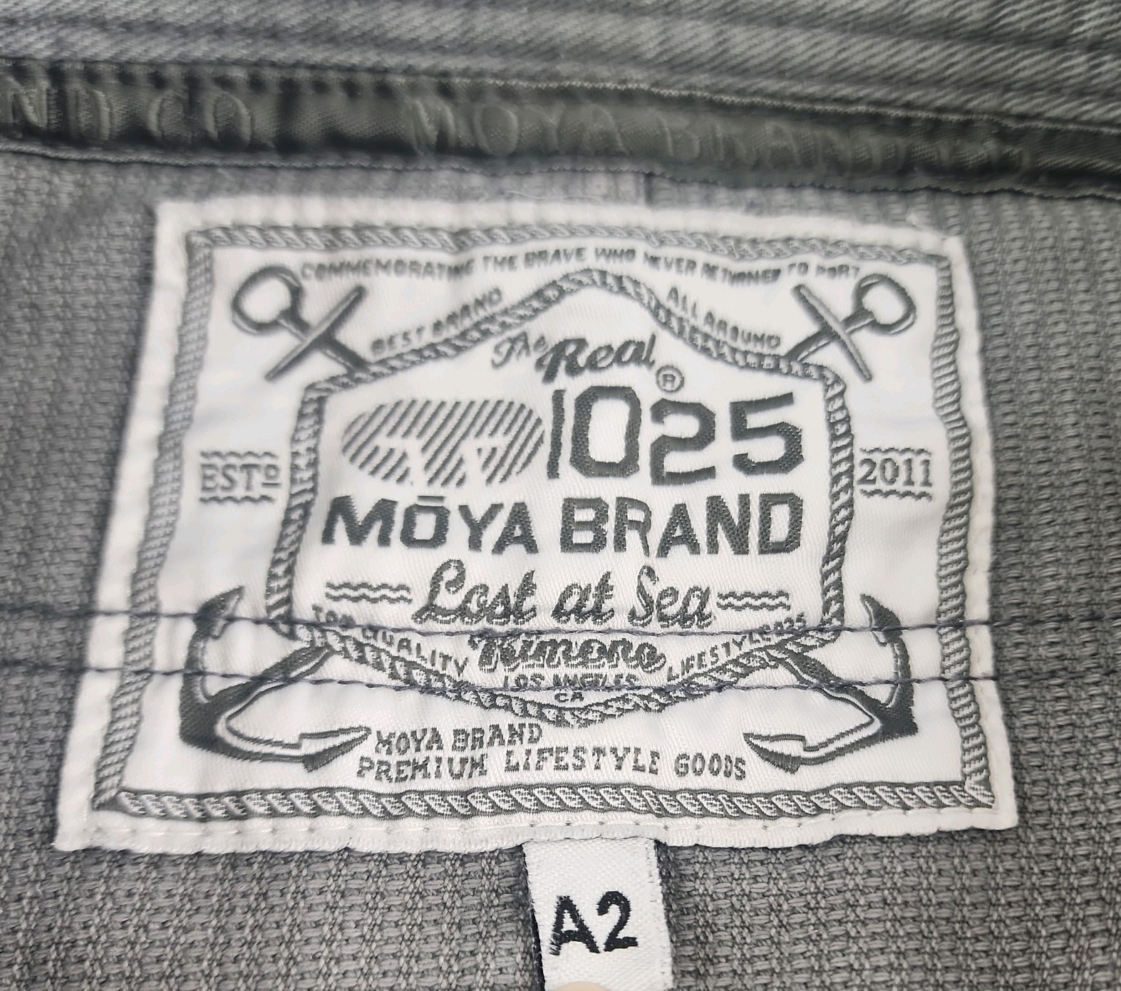 Moya Brand Co. 025 Jiu-Jitsu Gray A2 Adult Unisex