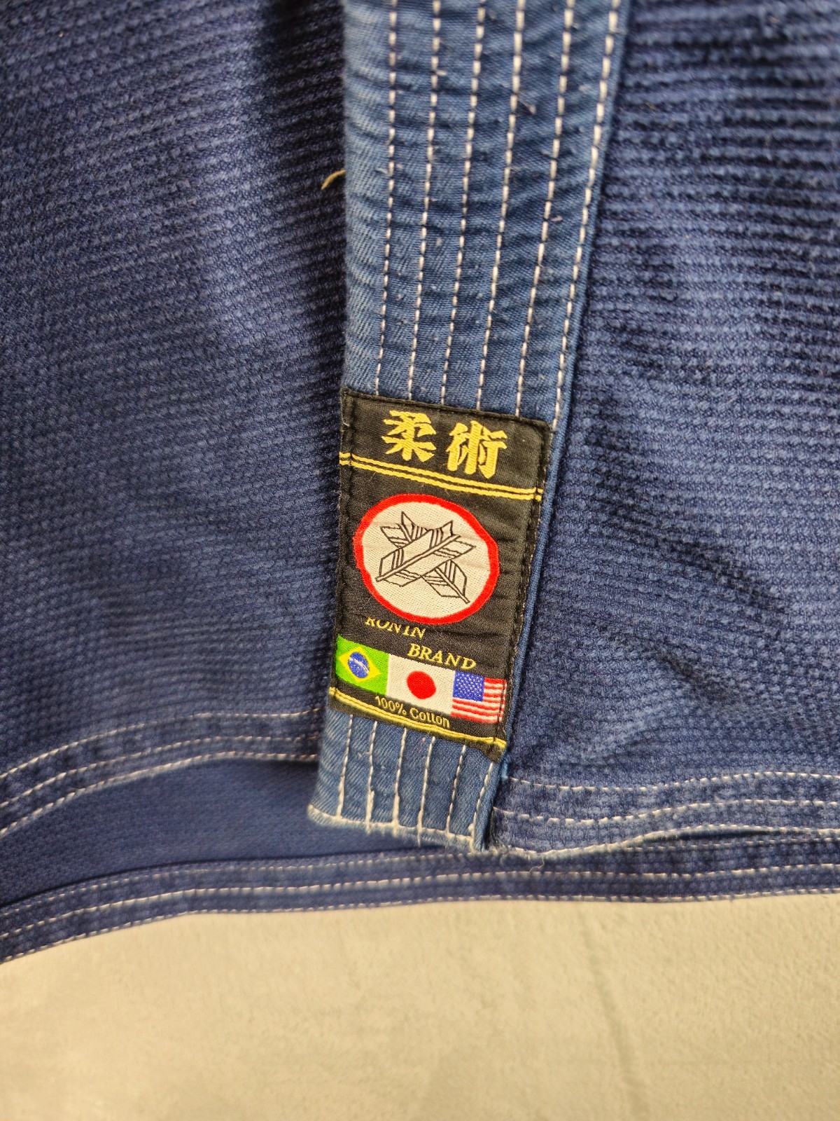 Ronin A2 Samurai Jiu Jitsu Kimono Navy Blue Death Before Dishonor Pro Force Belt
