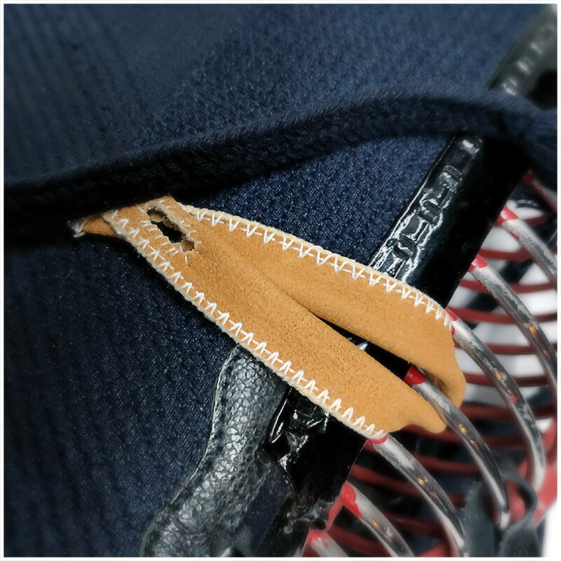 Brown smoked deerskin Leather men Chichikawa Kendo helmet leather strap