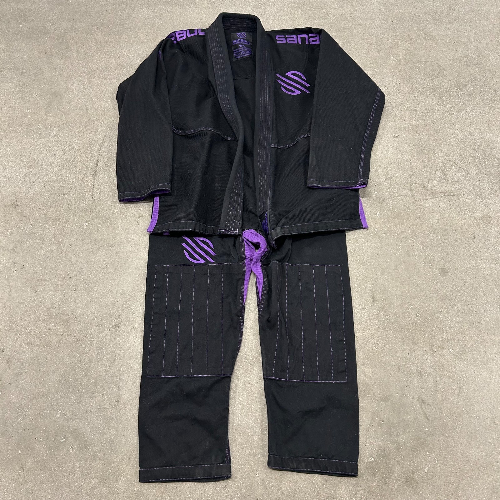 Sanabul Jiu Jitsu Kimono Uniform Womens W4 Black Cotton Open Front Drawstring