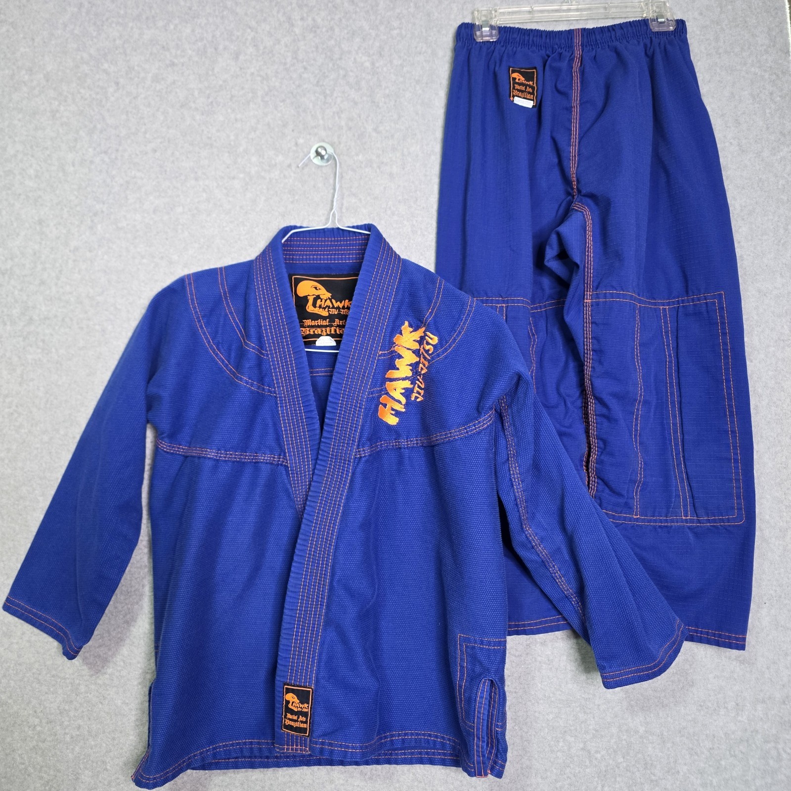 Hawk Brazilian Jiu-Jitsu Martial Arts Blue Gi Top Jacket and Pants Size K4