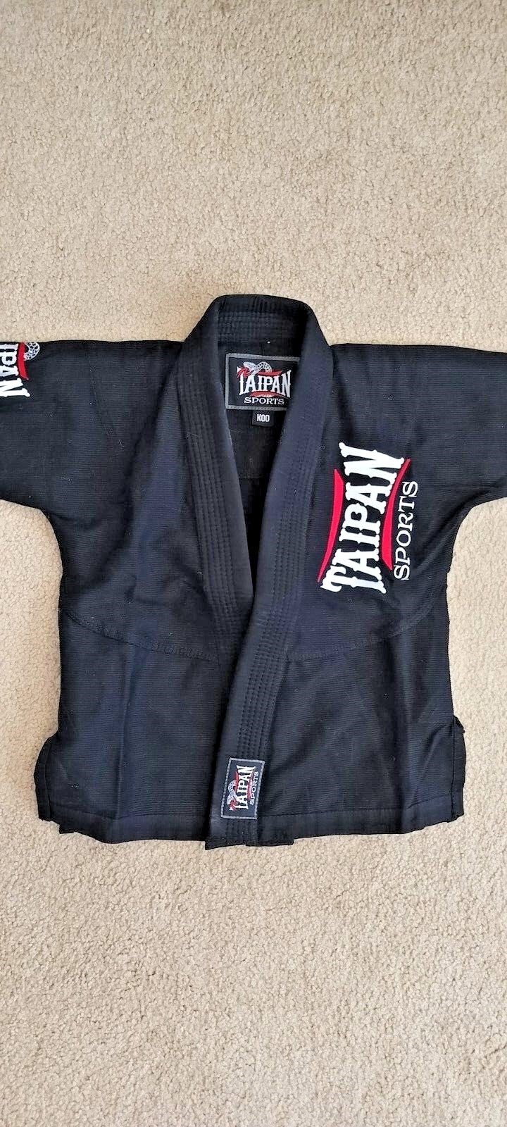 Taipan Sports Unisex Kids Jiu Jitsu Gi BJJ Gi Grappling Kimonos BLACK SIZE: K00