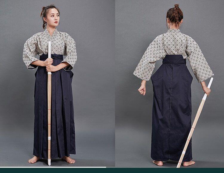Women Mens Loose Japanese Kendo Suit Aikido Martial Arts Uniform Bule White Robe