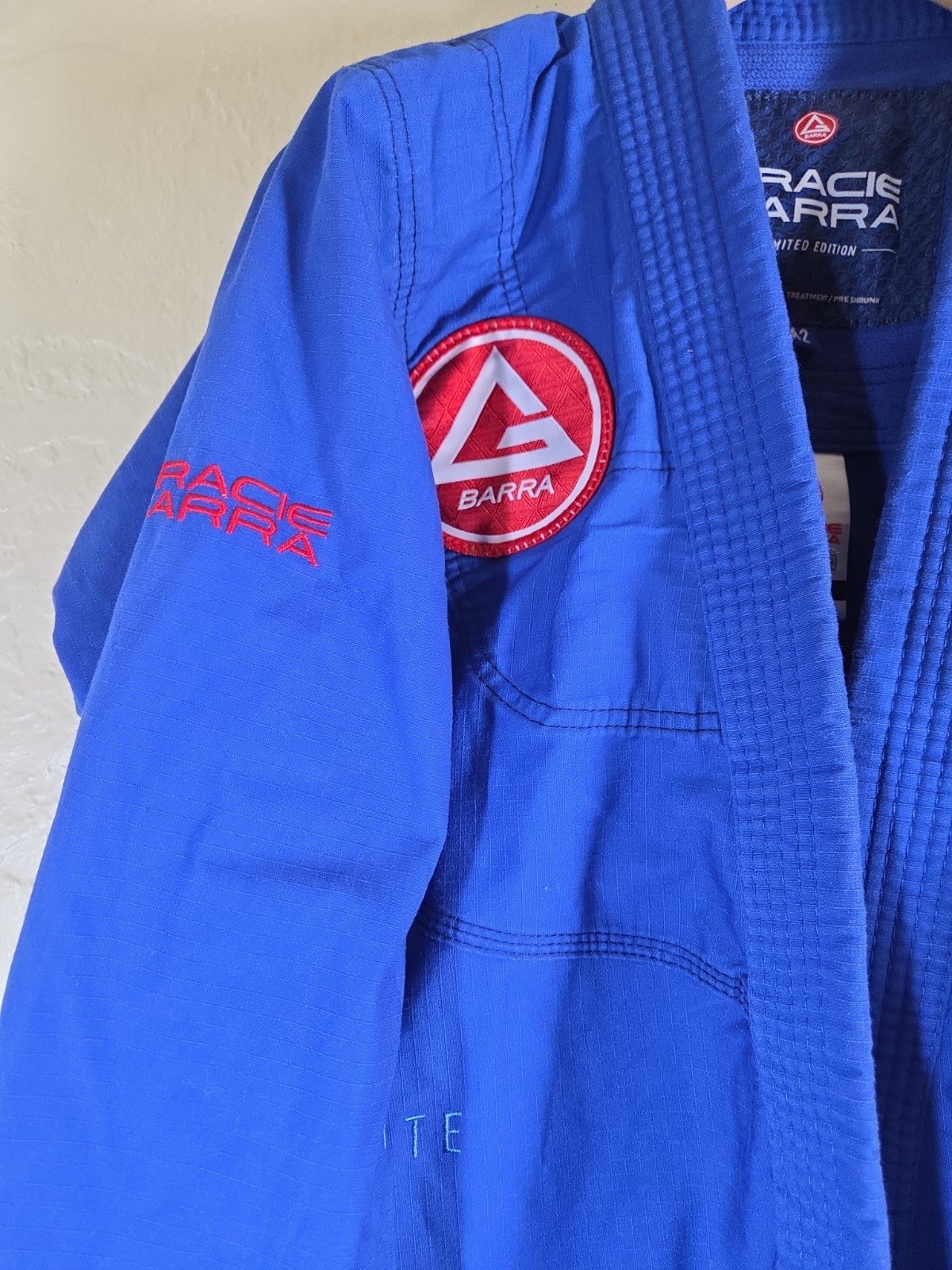Gracie Barra Limited Edition Ripstop Trainlite Blue Kimono Top Jacket 1 Piece A2