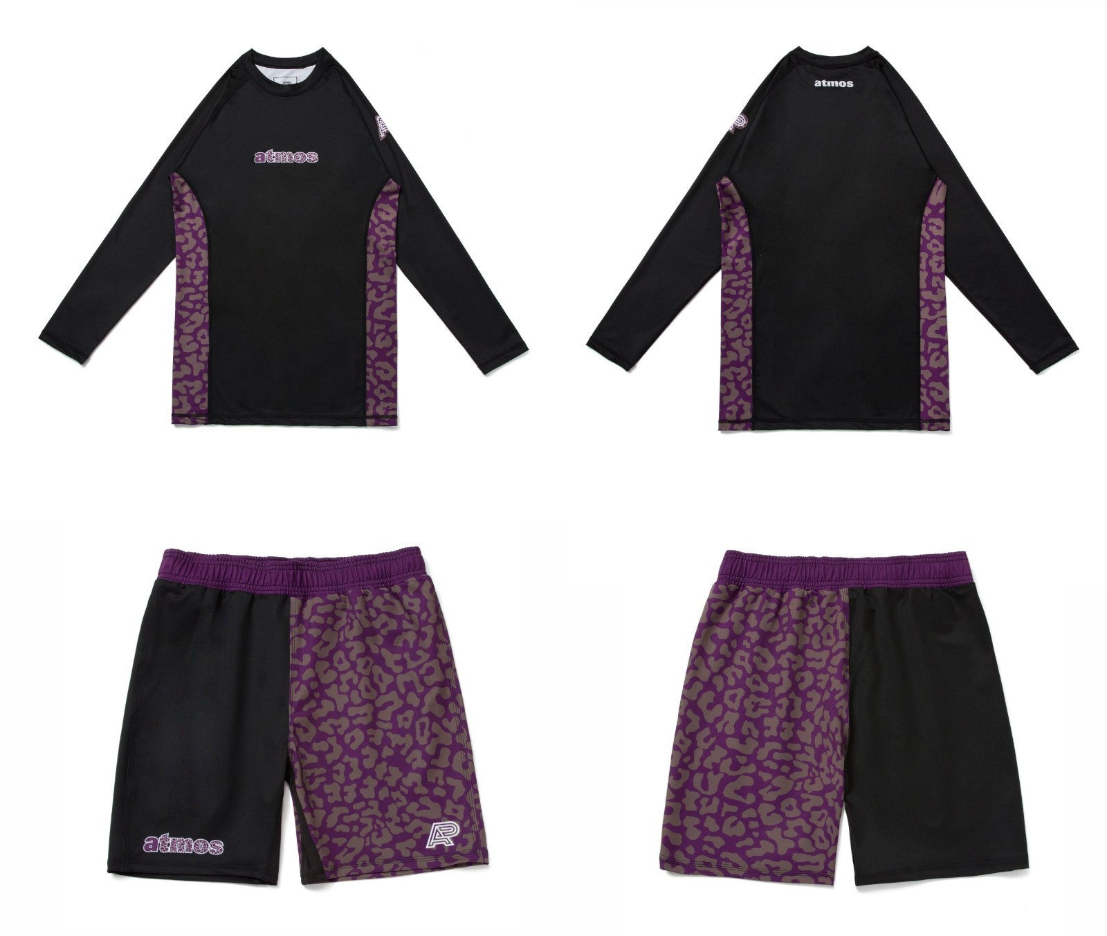 Albino and Preto x atmos Full Sleeve Rash Guard & Short No Gi Bjj Compotator MMA