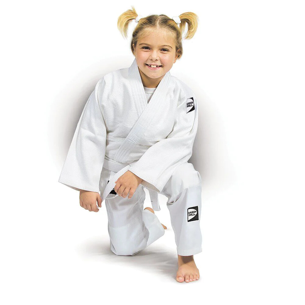 Green Hill Judo Suit Kid White Gi Martial Arts Suit Belt Judo Uniform Karate UFC