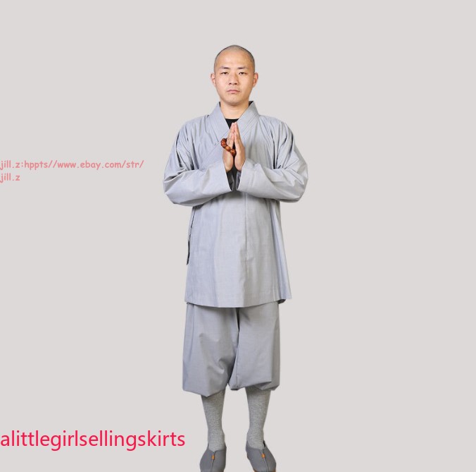 Women Men Buddhist Robes Shaolin Monk Kung Fu Suit Meditation Cotton Uniforms