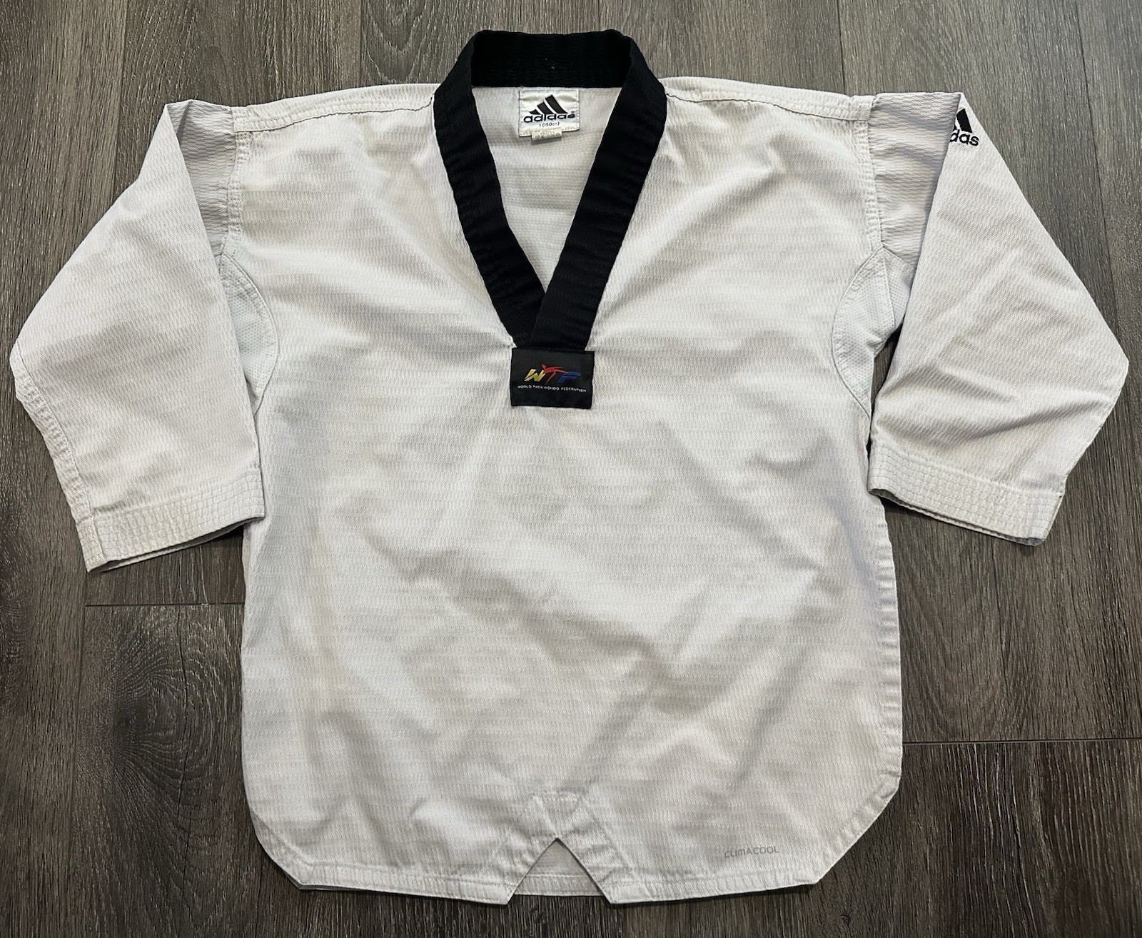 Adidas World Taekwondo Federation Top White 150 CM Uniform Long Sleeve Pullover