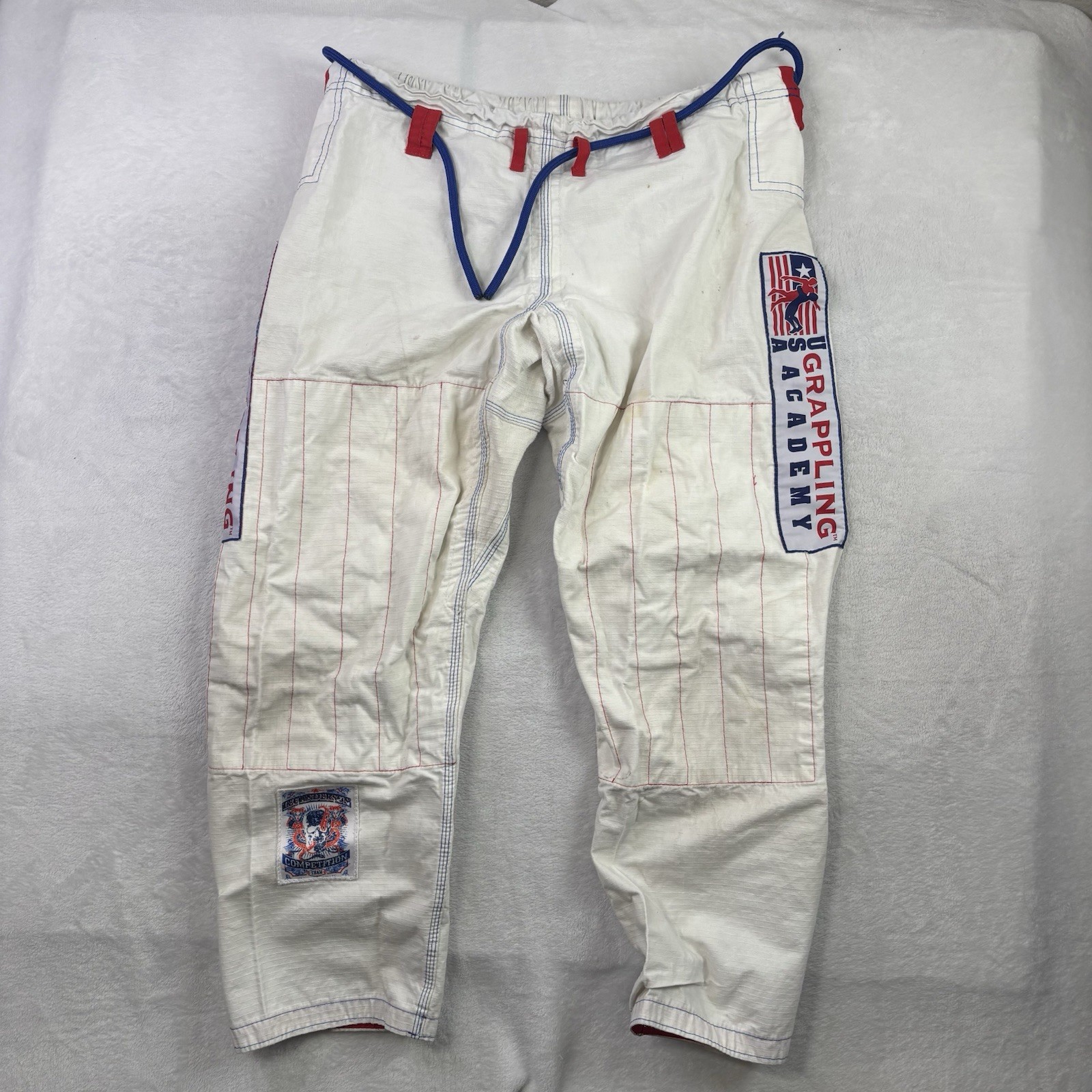 USA Grappling Academy White Gi Pants MMA Jiu Jitsu Men’s A-2 Distressed