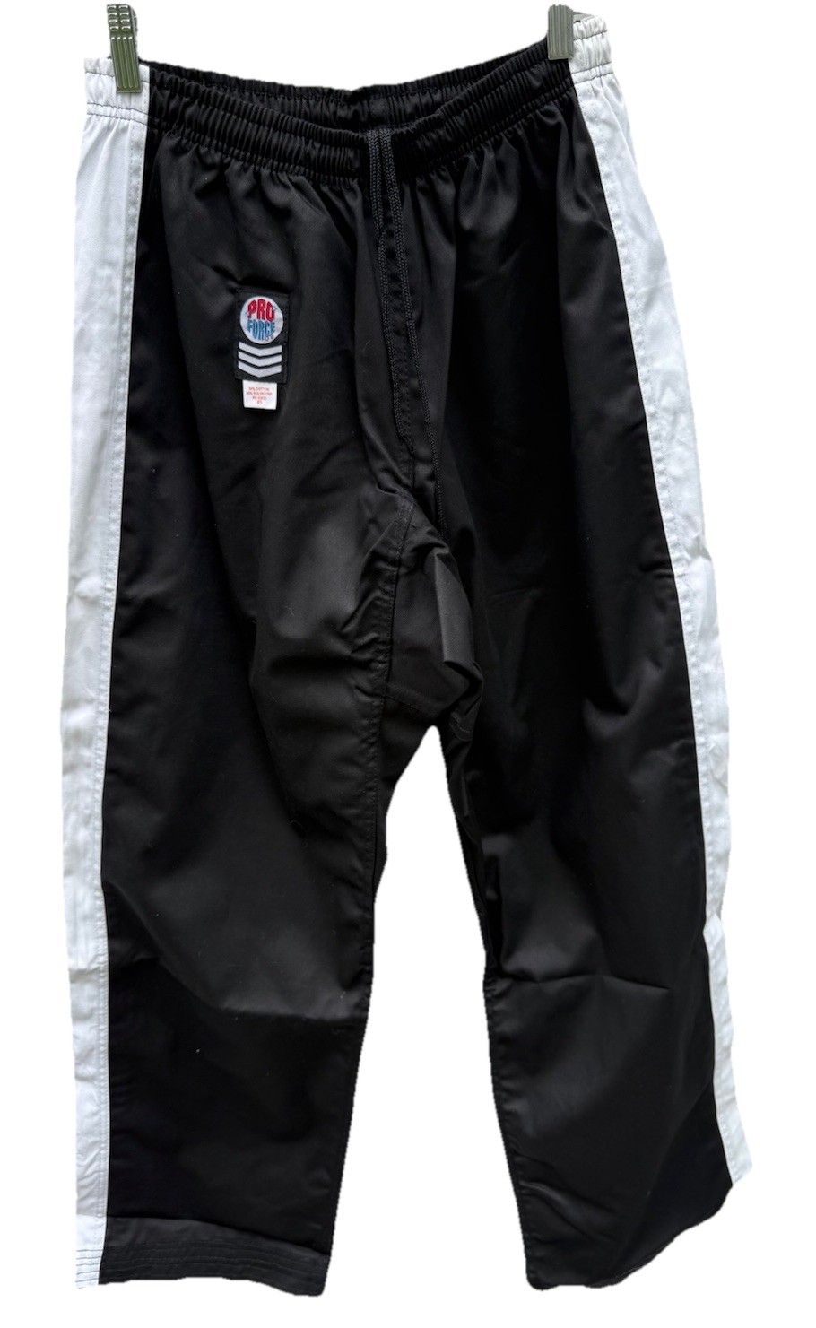 New 8oz MiddleWeight Proforce Gladiator Karate Black Martial Arts Pants TKD