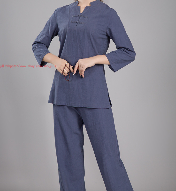 Linen Unisex Chinese Tai Chi Uniforms Kung Fu Clothing YOGA