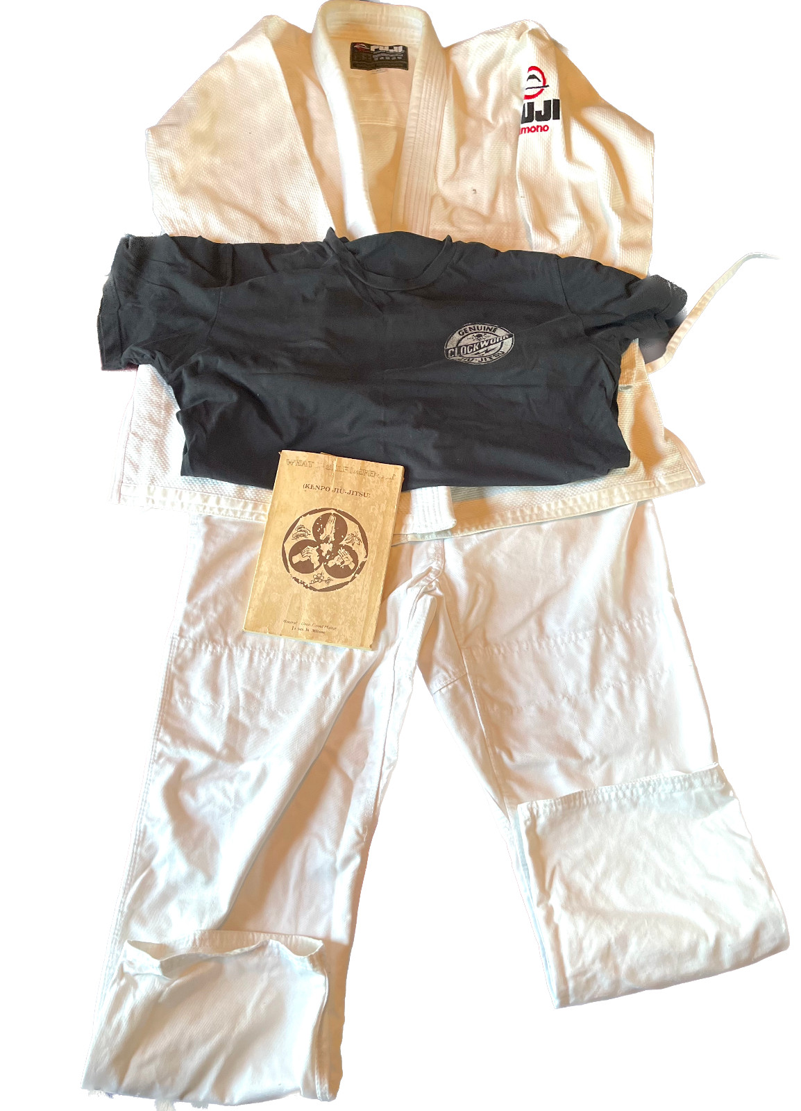 Fuji Brazilian Jiu Jitsu White Kimono size A3 full uniform T-shirt Practice Book