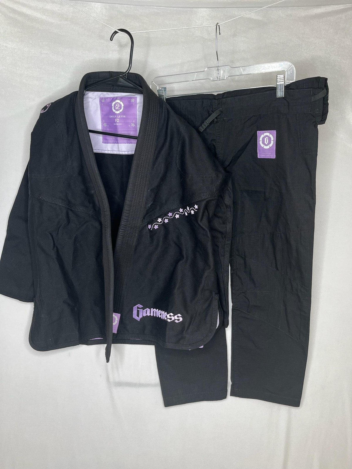 Gameness Jiu-Jitsu Gi Set Womens Medium Black Emily Leyva Air Pro 3.0 BJJ