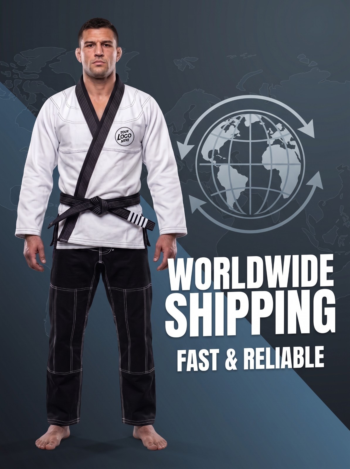 Premium Custom BJJ Gi | White 450 GSM Pearl Weave | 10 oz Ripstop Cotton Pants