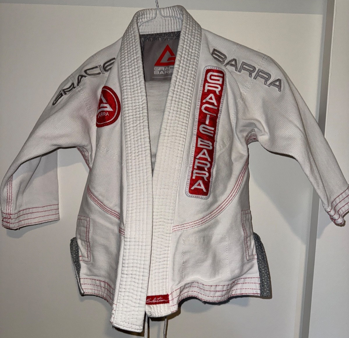 GRACIE BARRA Jiu Jitsu Equipe GB Kimono Jacket Pants WHITE Kids Unisex Size Y2