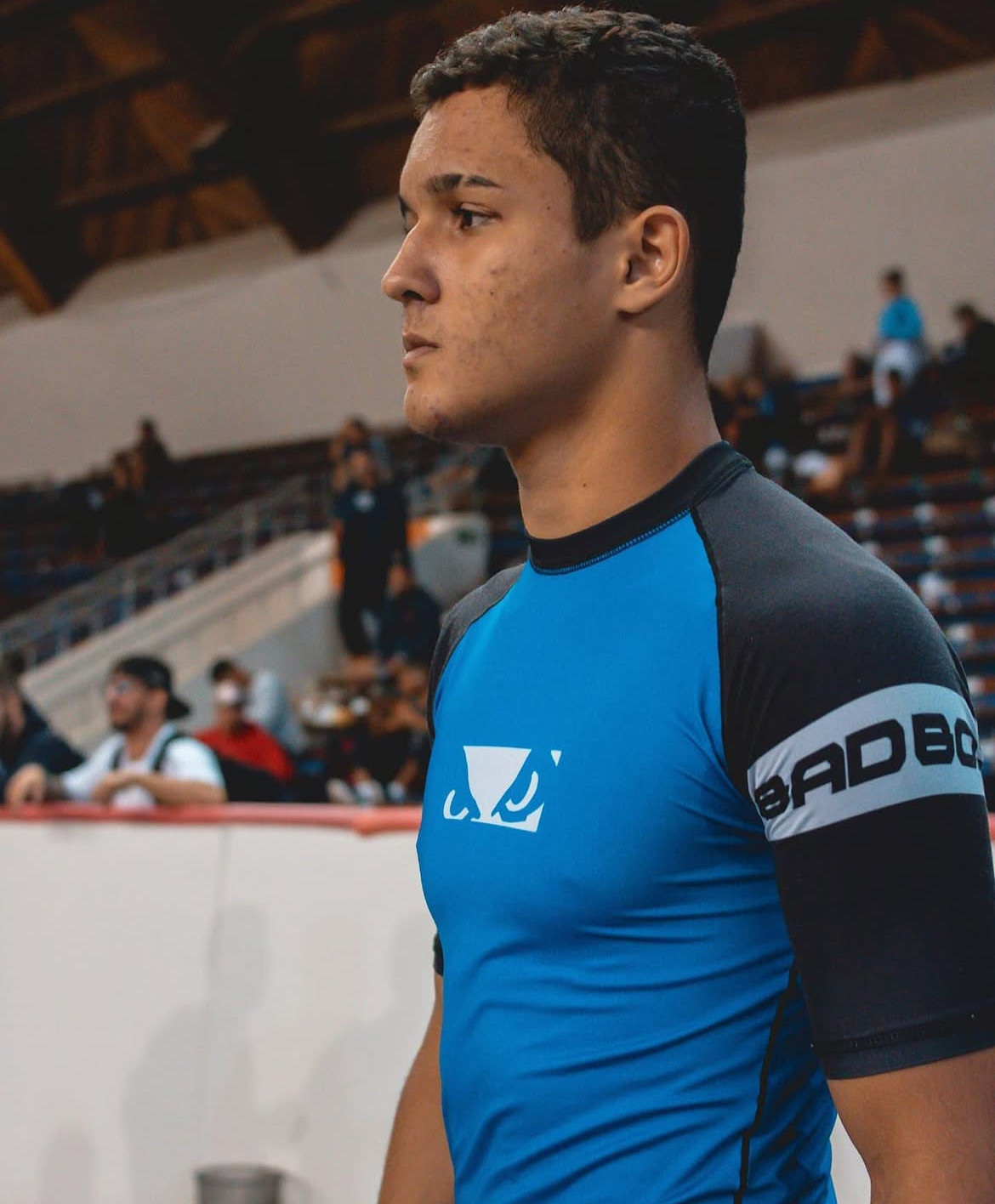 New Bad Boy Ranked Rashguard Blue Gi MMA BJJ Shirt Made in Brazil Adult