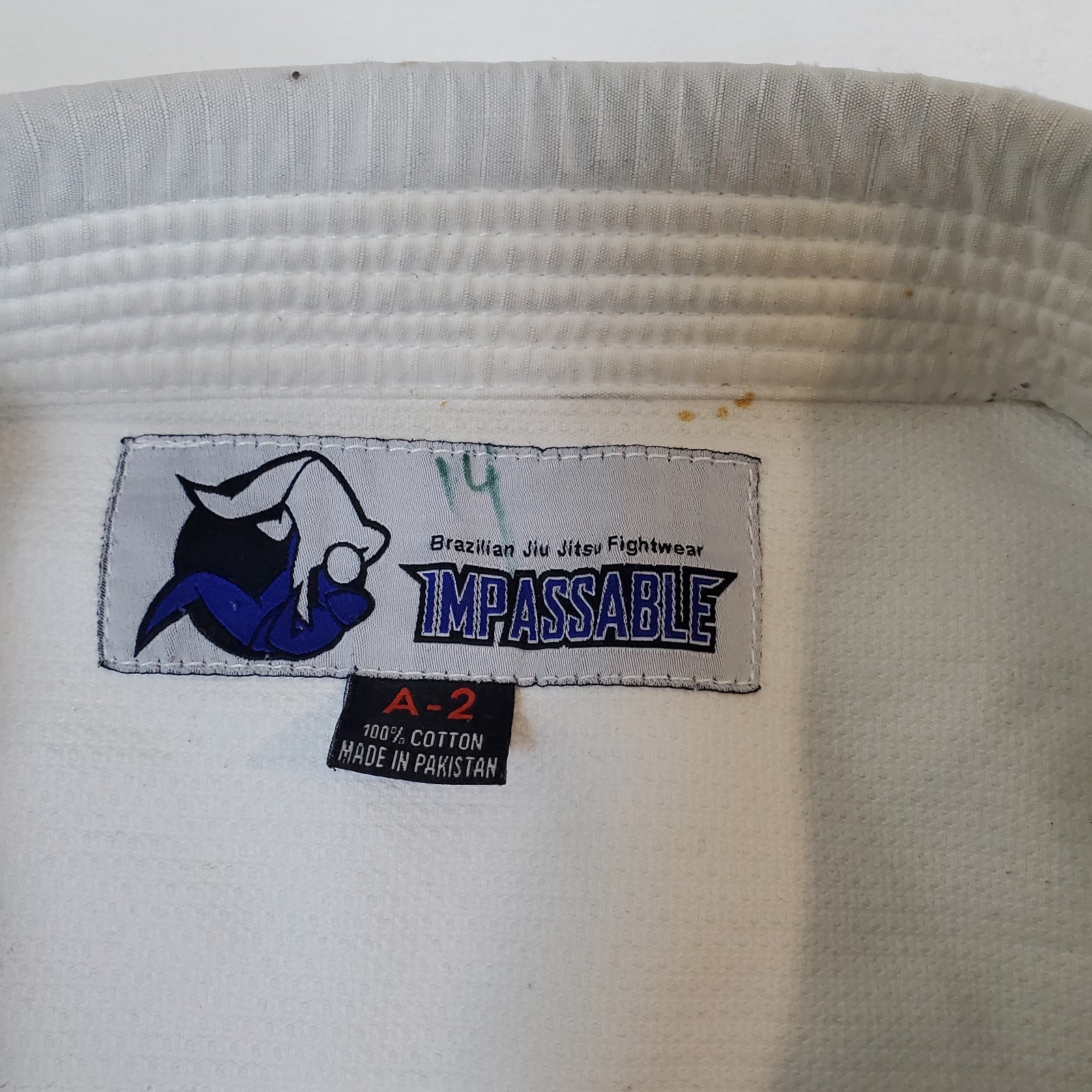 Impassable Brazillian Jiu Jitsu Fightwear White Blue A2 Pants Gi Set BJJ MMA