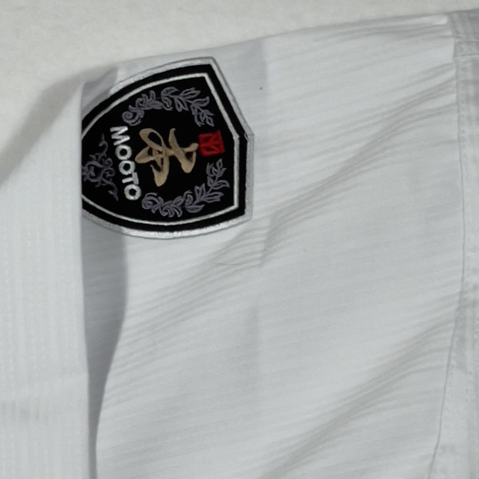 Mooto Jacket Shirt Taekwondo Competition WTF White Sz 150(1).