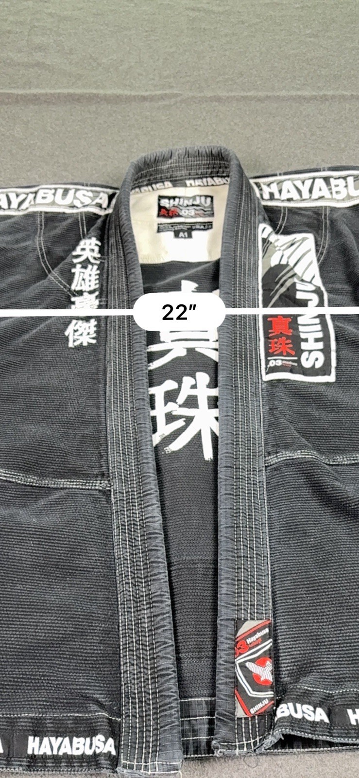 Hayabusa Shinju .03 BJJ Gi Jacket Mens Size A1 Black Jiu Jitsu Kimono Top READ