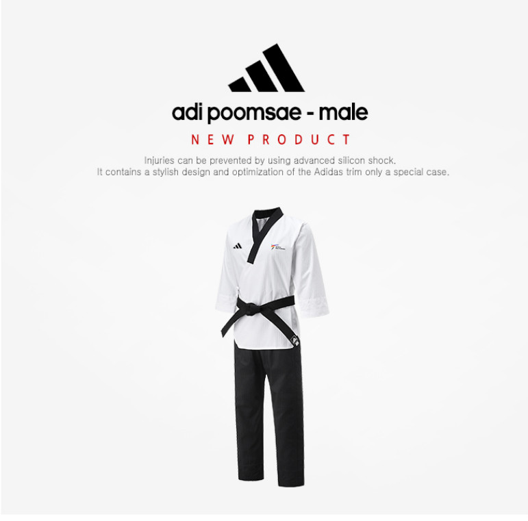 Adidas Poomsae WT Dan Uniform (Male) Taekwondo Dobok TKD Male Tae Kwon Do + Gift