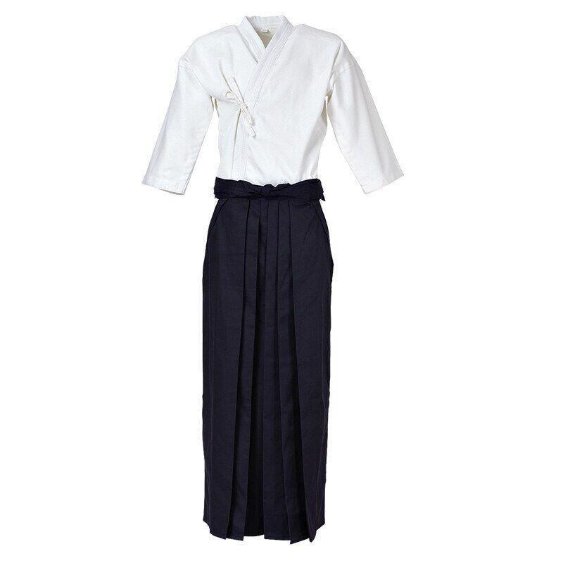 Women Mens Loose Japanese Kendo Suit Aikido Martial Arts Uniform Bule White Robe