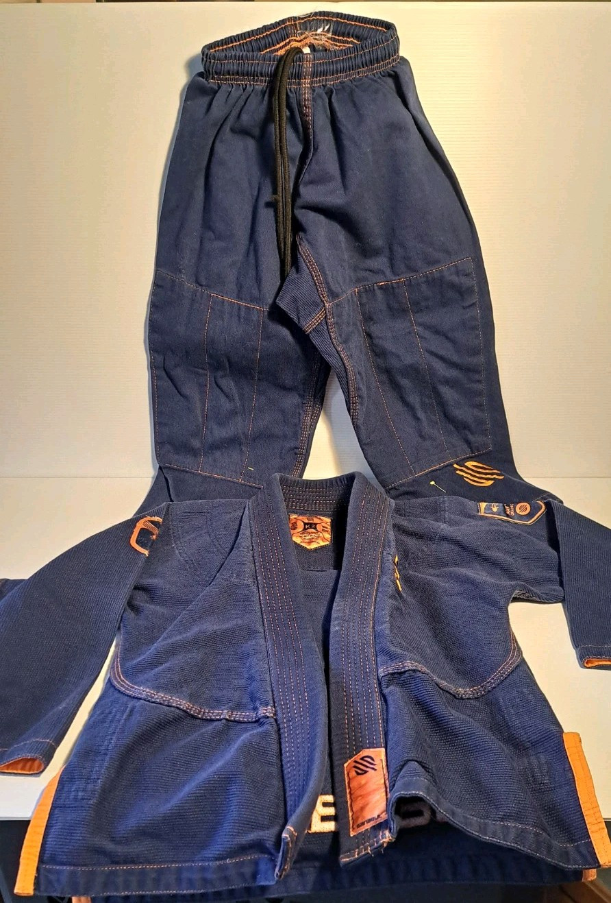 SANABUL Jiu Jitsu Gi Jacket And Pants Size K2 Navy Orange Pre-owned