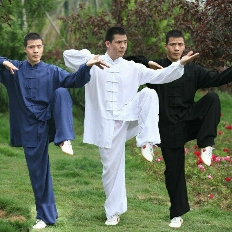 Cotton Kung Fu Tai Chi Uniform Martial Arts Wushu Taiji Wing Chun Suit Mens Set