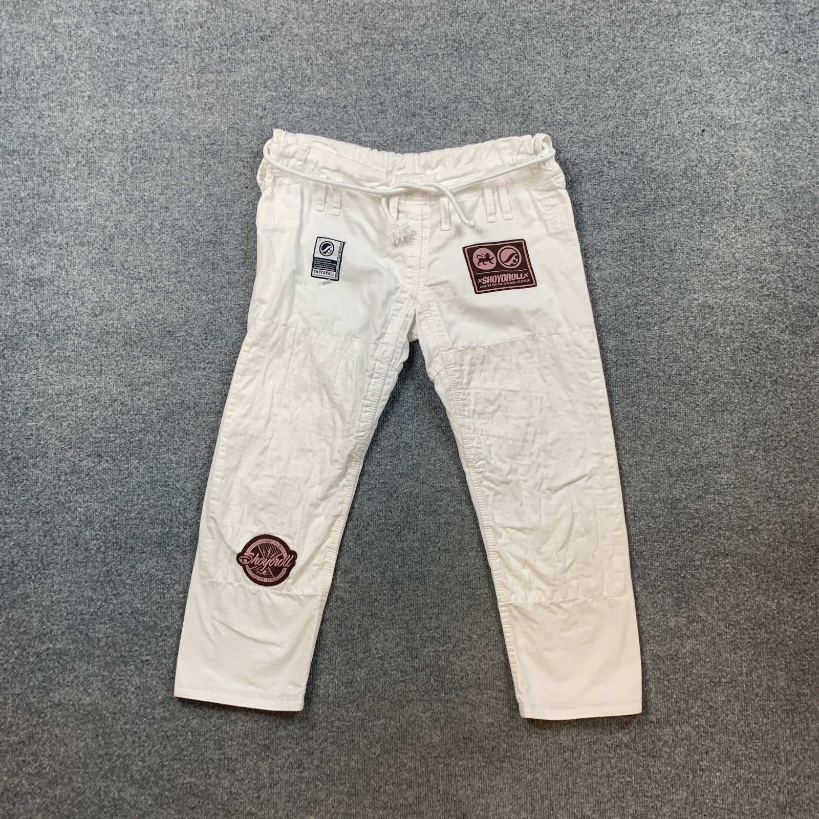Shoyoroll Gi Pants Adult A1F Fitted Slim White Cotton Drawstring Jiu Jitsu BJJ