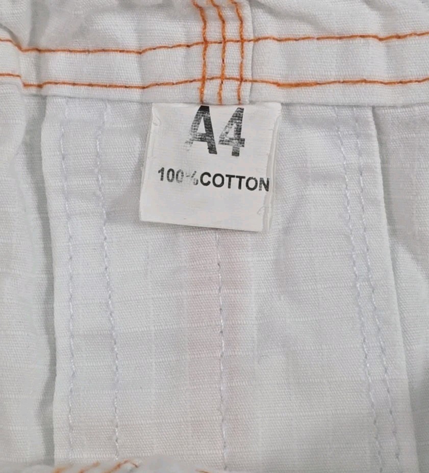 Sanabul Jiu Jitsu Pants Highlights Pro Edition BJJ White Orange Size A4 IBJJF