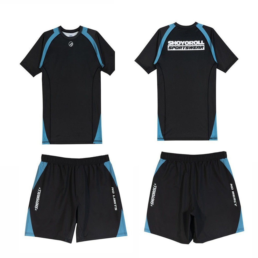 Shoyoroll SW Training Rash Guard SS & SW DT Shorts No Gi Bjj Uniform Kimono