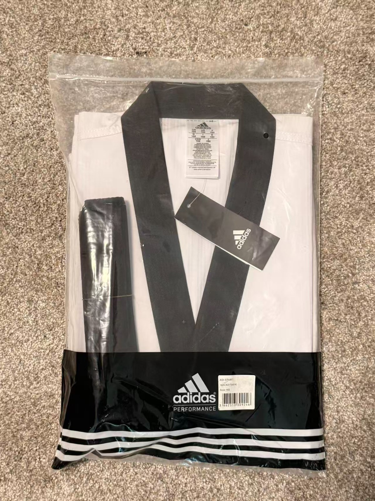 adidas adi-Start ADITS01US Taekwondo White Uniform with Assorted V-Necks 160