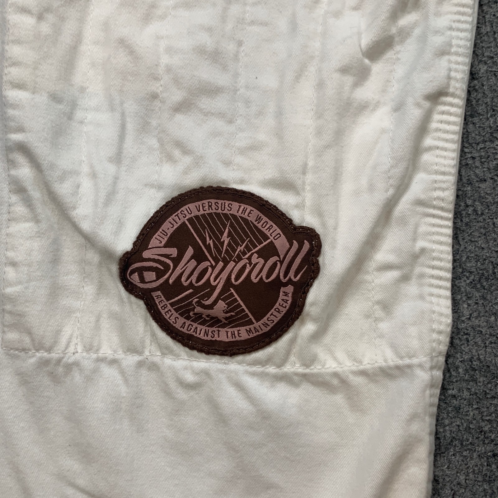 Shoyoroll Gi Pants Adult A1F Fitted Slim White Cotton Drawstring Jiu Jitsu BJJ