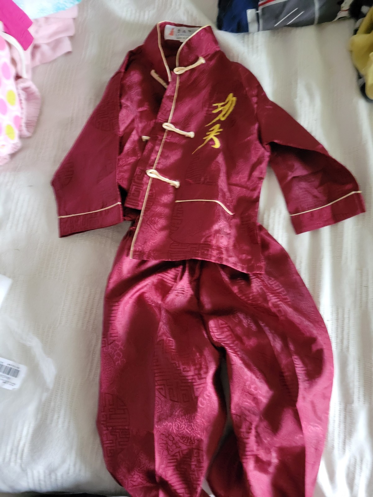 2T Chinese Kung Fu Burgundy Red Martial Arts Uniform For A Toddler