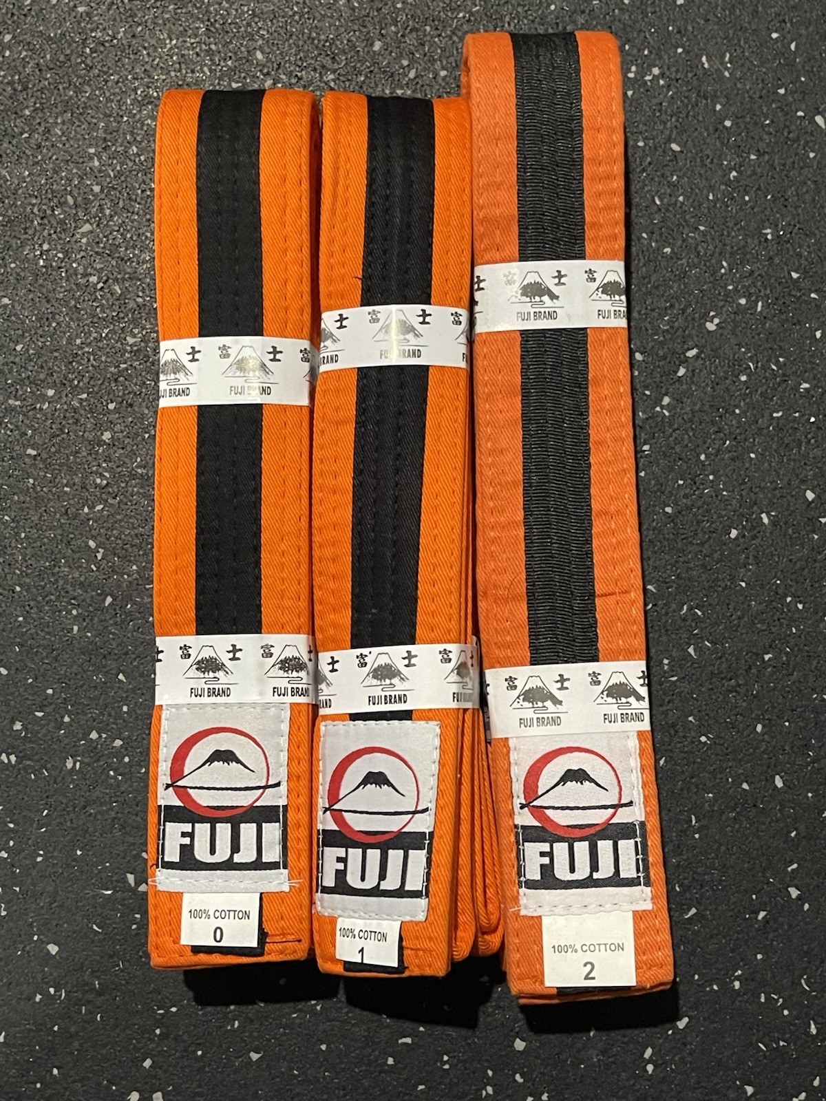 Lot Fuji Brand Orange Size 0 1 2 Jiu Jitsu Belt