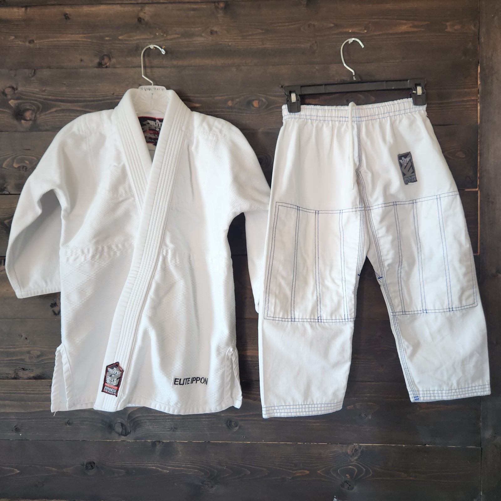 Elite Sports Youth BJJ Gi White Size 0 and C00 Brazilian Jiu Jitsu Uniform